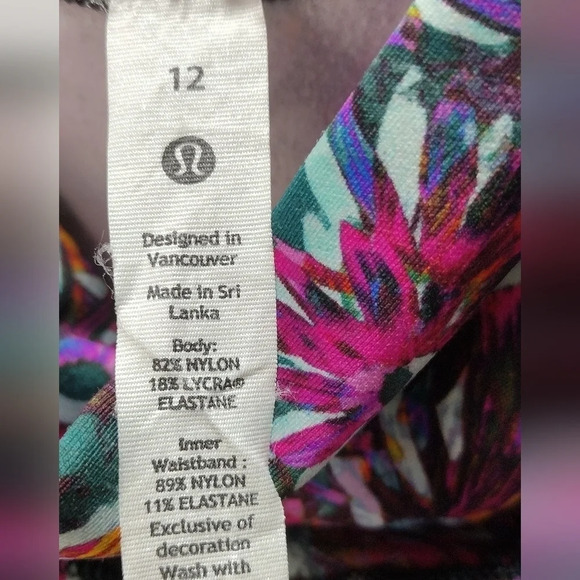 Lululemon Base Pace HR Tight 28" Lined Leggings In Floral Electric Multi Sz 12 - Picture 6 of 6
